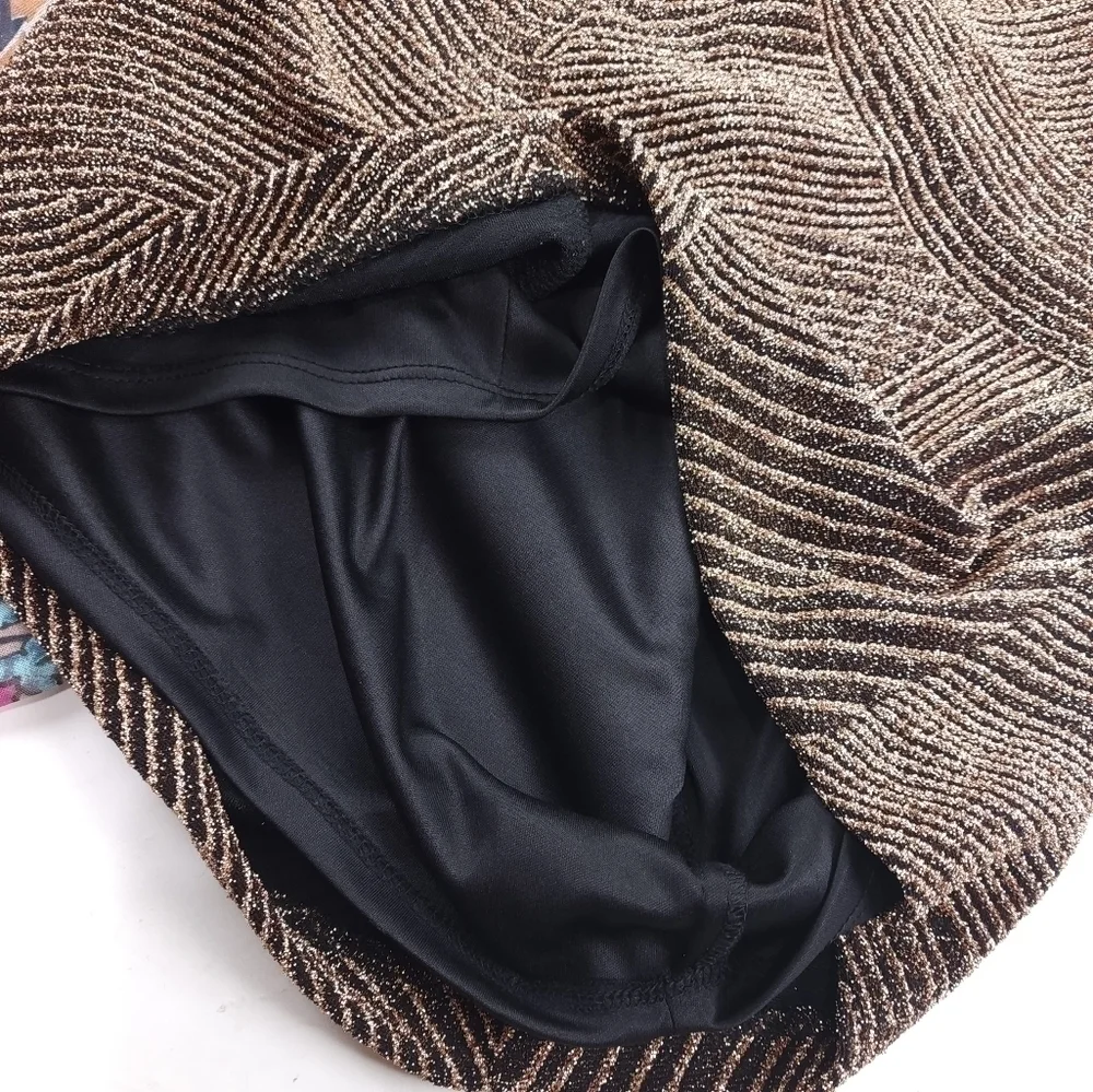 Vince Camuto Gold Black Shimmer Sheath Dress NWT Sz 8 - Picture 5 of 14